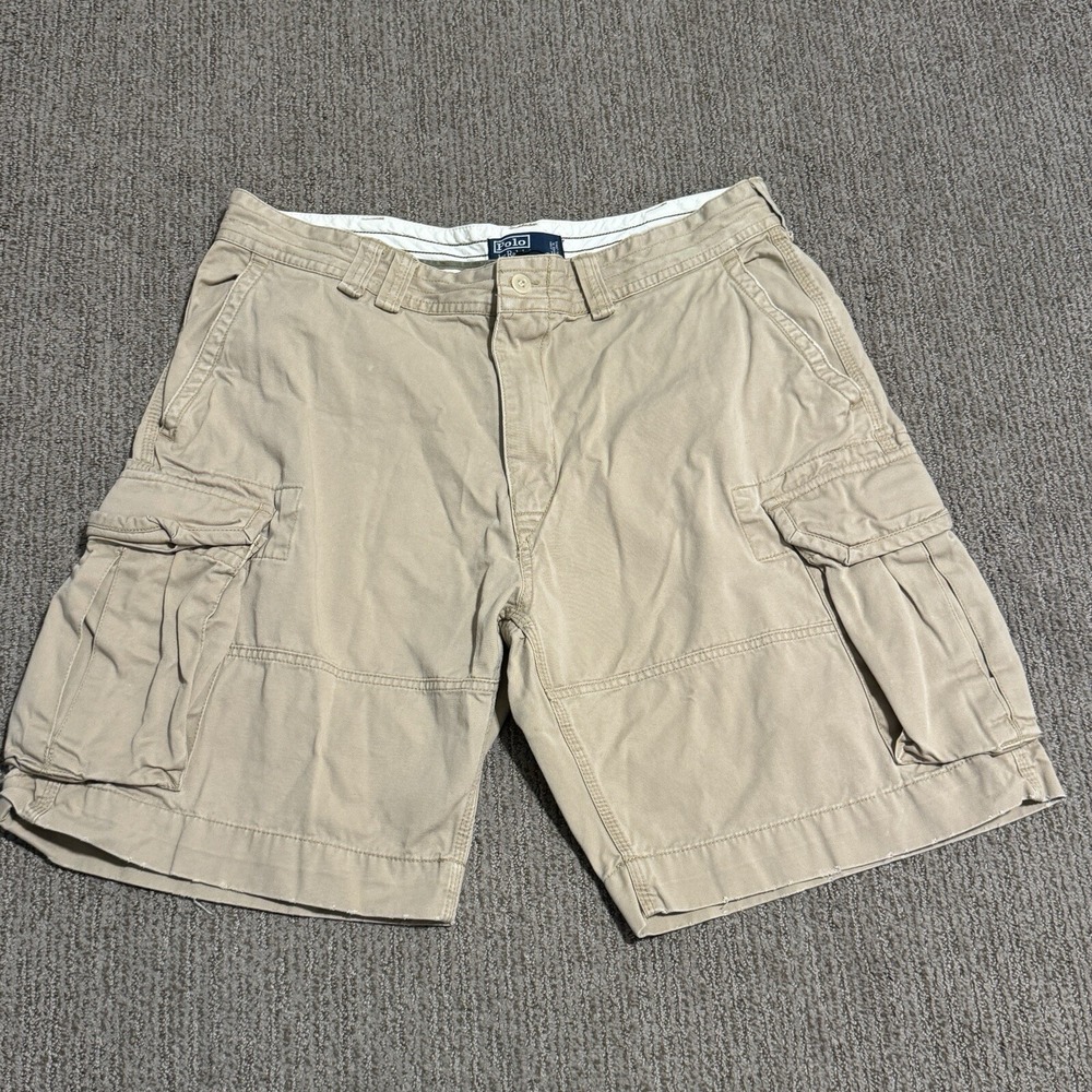 Polo Ralph Lauren Mens 38 Cargo Shorts Heavyweight Cotton Khaki